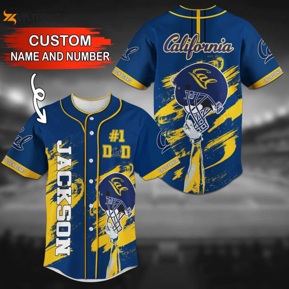 California Golden Bears Personalized Baseball Jersey Fan Gifts - lylyprint.com baseball jersey product view 1