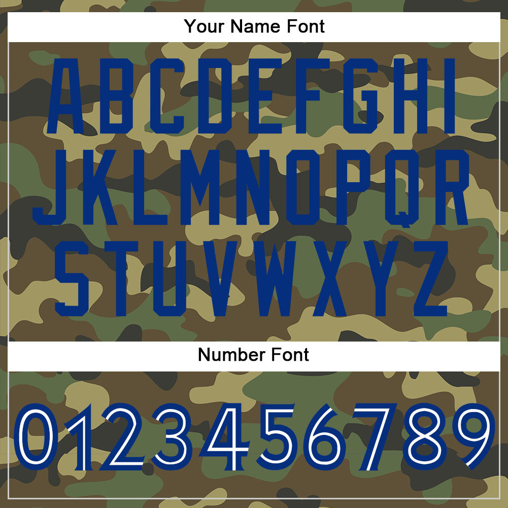 Custom Camo Royal-White Authentic Salute To Service Baseball Jersey baseball jersey product view 5