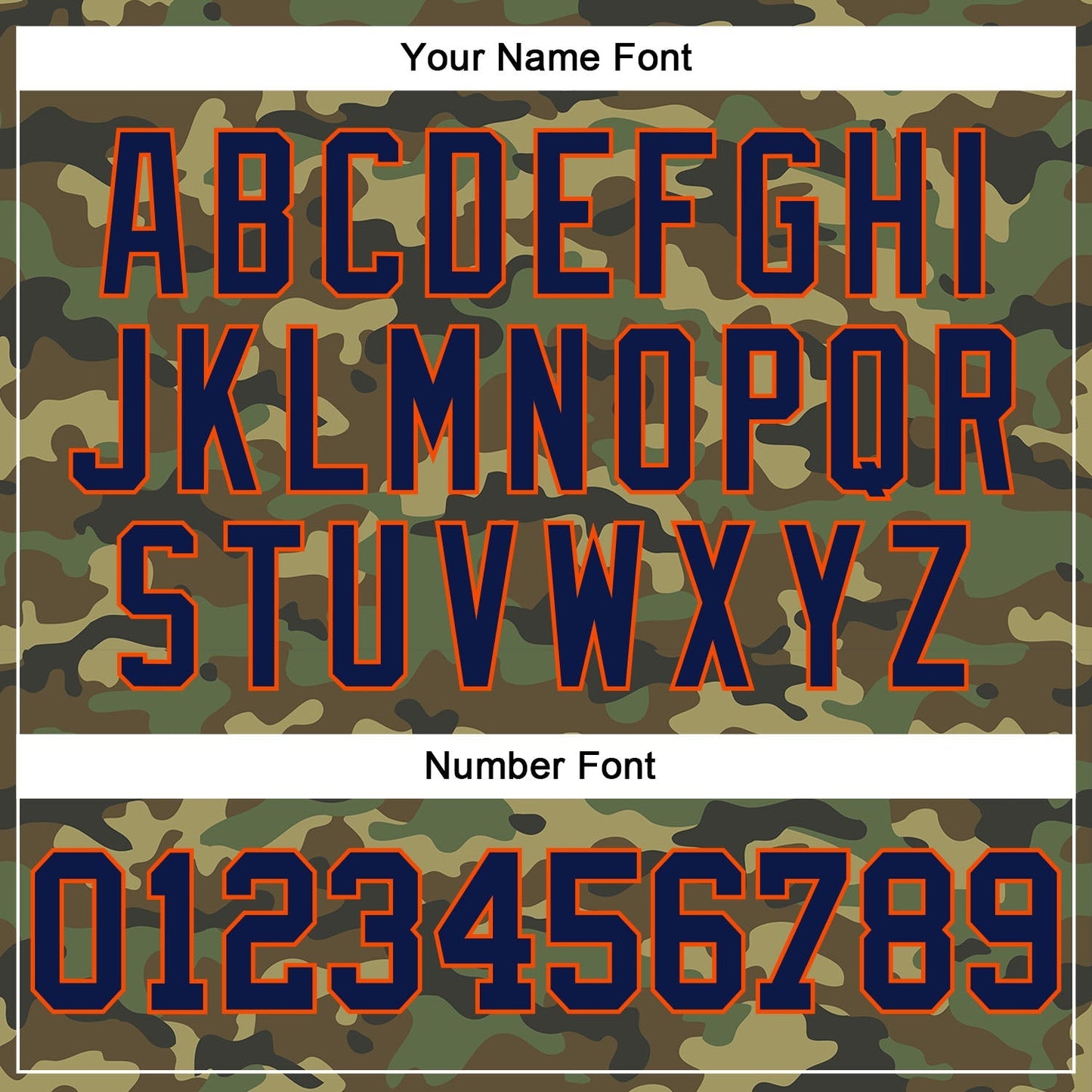 Custom Camo Navy-Orange Authentic Salute To Service Baseball Jersey baseball jersey product view 5