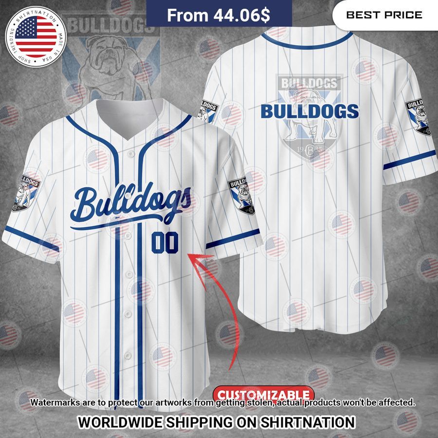 Canterbury Bulldogs Custom Baseball Jersey baseball jersey product view 1