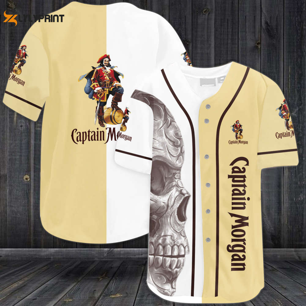 Captain Morgan Skull Baseball Jersey - Gift for Men Women - lylyprint.com baseball jersey product view 1