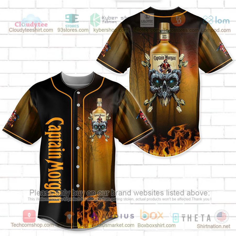 HOT Captain Morgan skull head Baseball Jersey Shirt baseball jersey product view 1