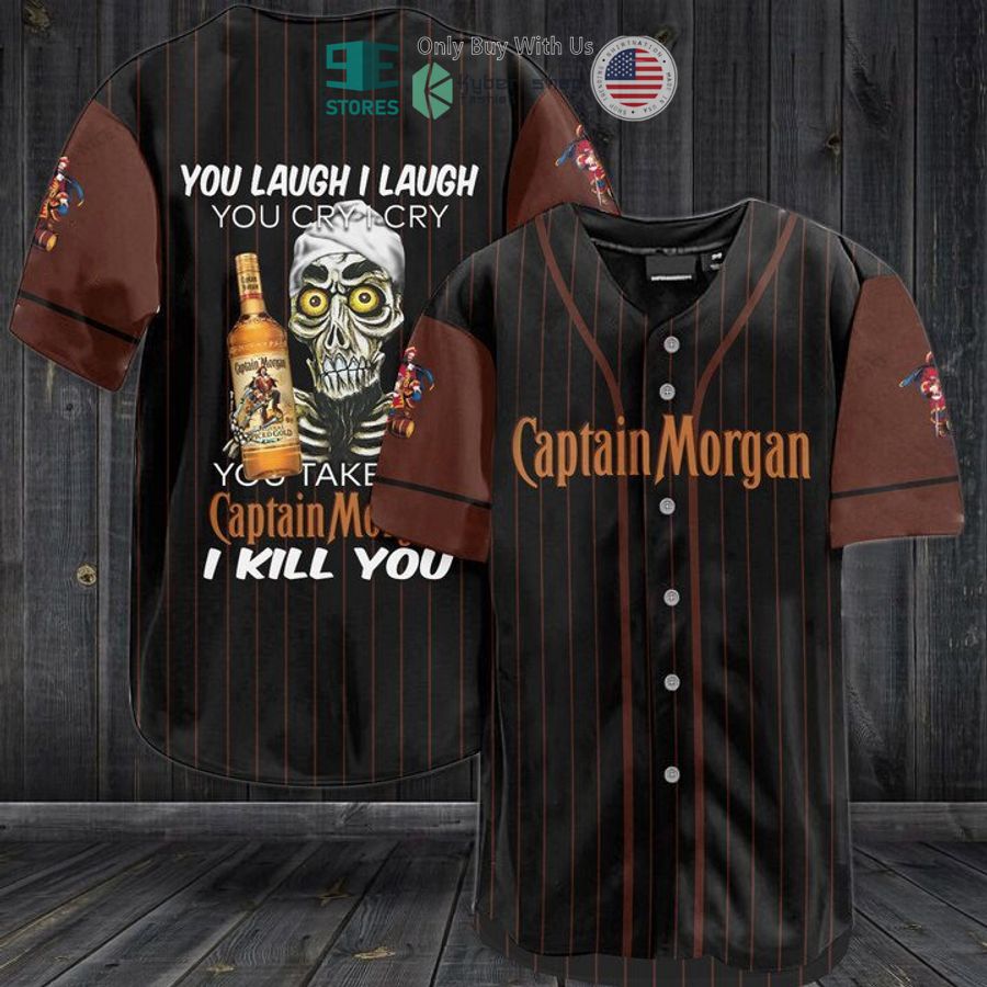BEST Captain Morgan You Laugh I Laugh striped Baseball Jersey baseball jersey product view 1