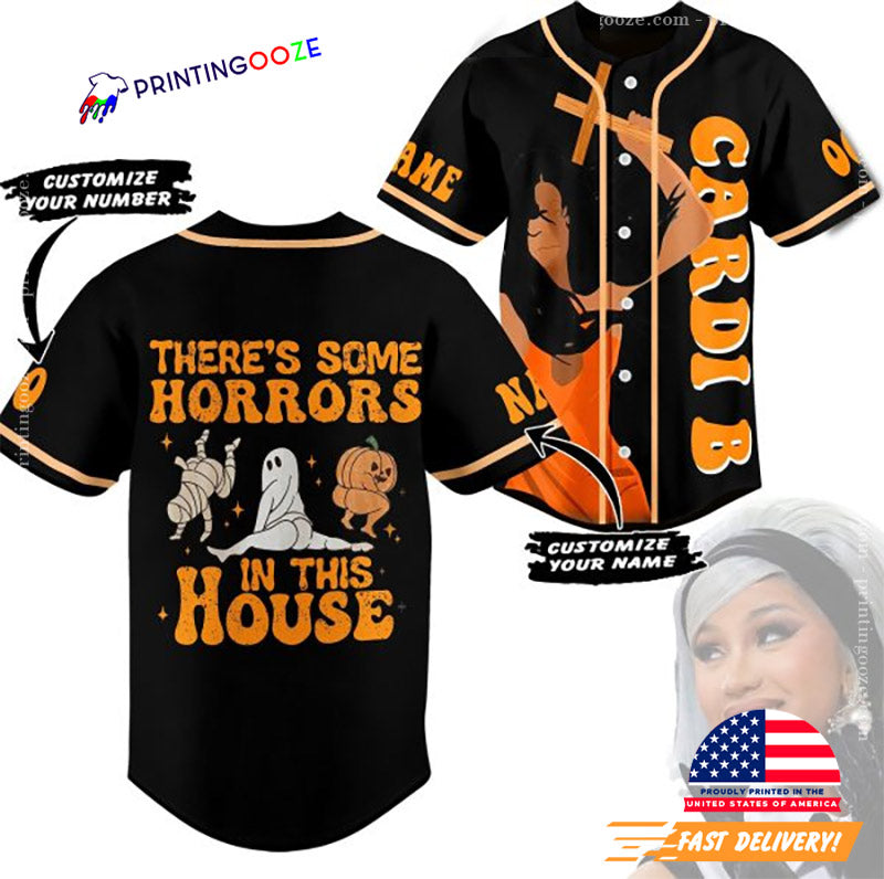Cardi B Rapper Halloween Personalized Baseball Jersey baseball jersey product view 1