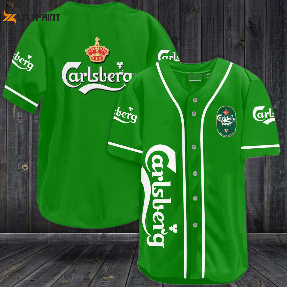Carlsberg Beer Baseball Jersey - lylyprint.com baseball jersey product view 1