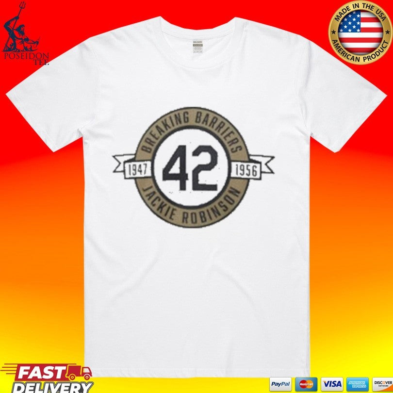 Celebrates Breaking Barriers No 42 Jackie Robinson 1947 1956 T-shirt Unisex T-shirt, Sweatshirt, Hoodie, Long Sleeve Tee - T-Shirt, Sweatshirt, Hoodie