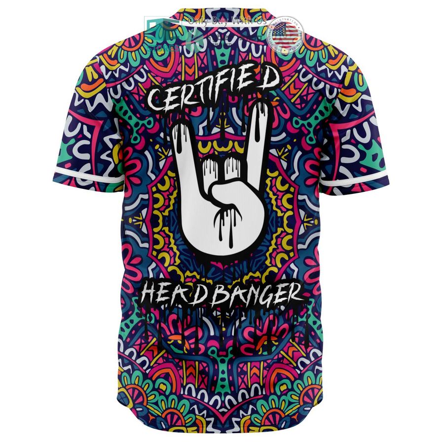 BEST Certified Headbanger Rock handsign trippy Baseball Jersey baseball jersey product view 1