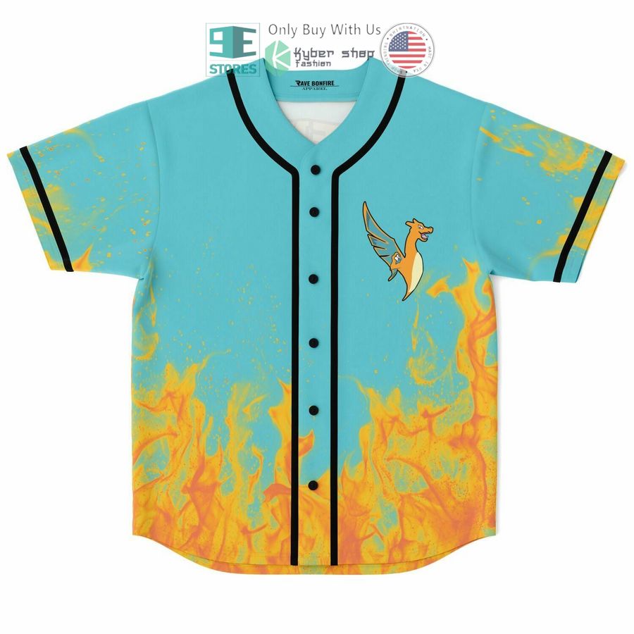 BEST Charizard Illenium fire blue Baseball Jersey baseball jersey product view 1