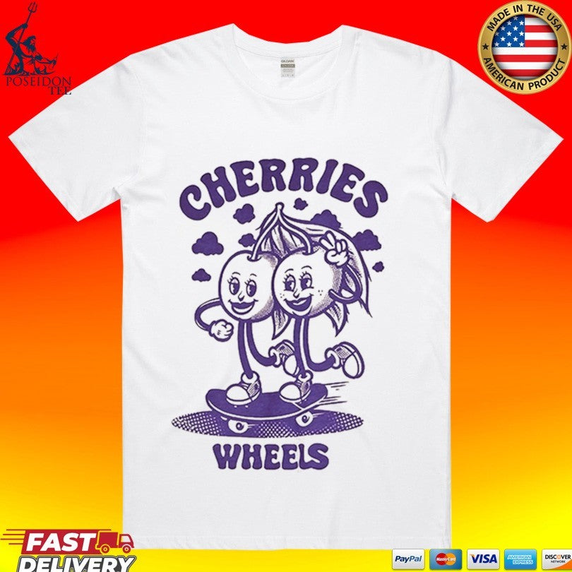Cherries Wheels Skating Cherries Womens T-shirt Unisex T-shirt, Sweatshirt, Hoodie, Long Sleeve Tee - T-Shirt, Sweatshirt, Hoodie