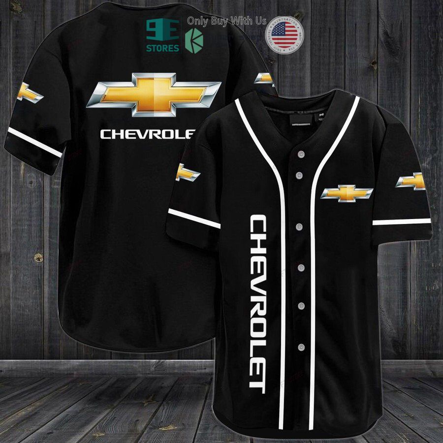 BEST Chevrolet logo black Baseball Jersey baseball jersey product view 1