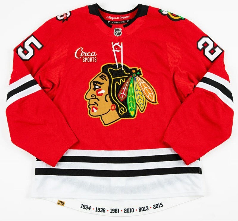 chicago-blackhawks-100th-anniversary-jersey-new-2025-26-sportslogosnet Hockey Jersey hockey jersey product view 1