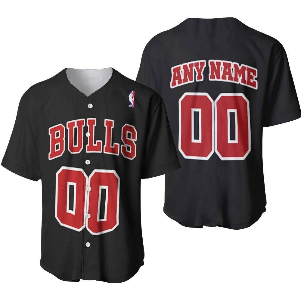 Chicago Bulls Basketball Team Throwback Black Baseball Jersey Gifts for Fans - lylyprint.com baseball jersey product view 2