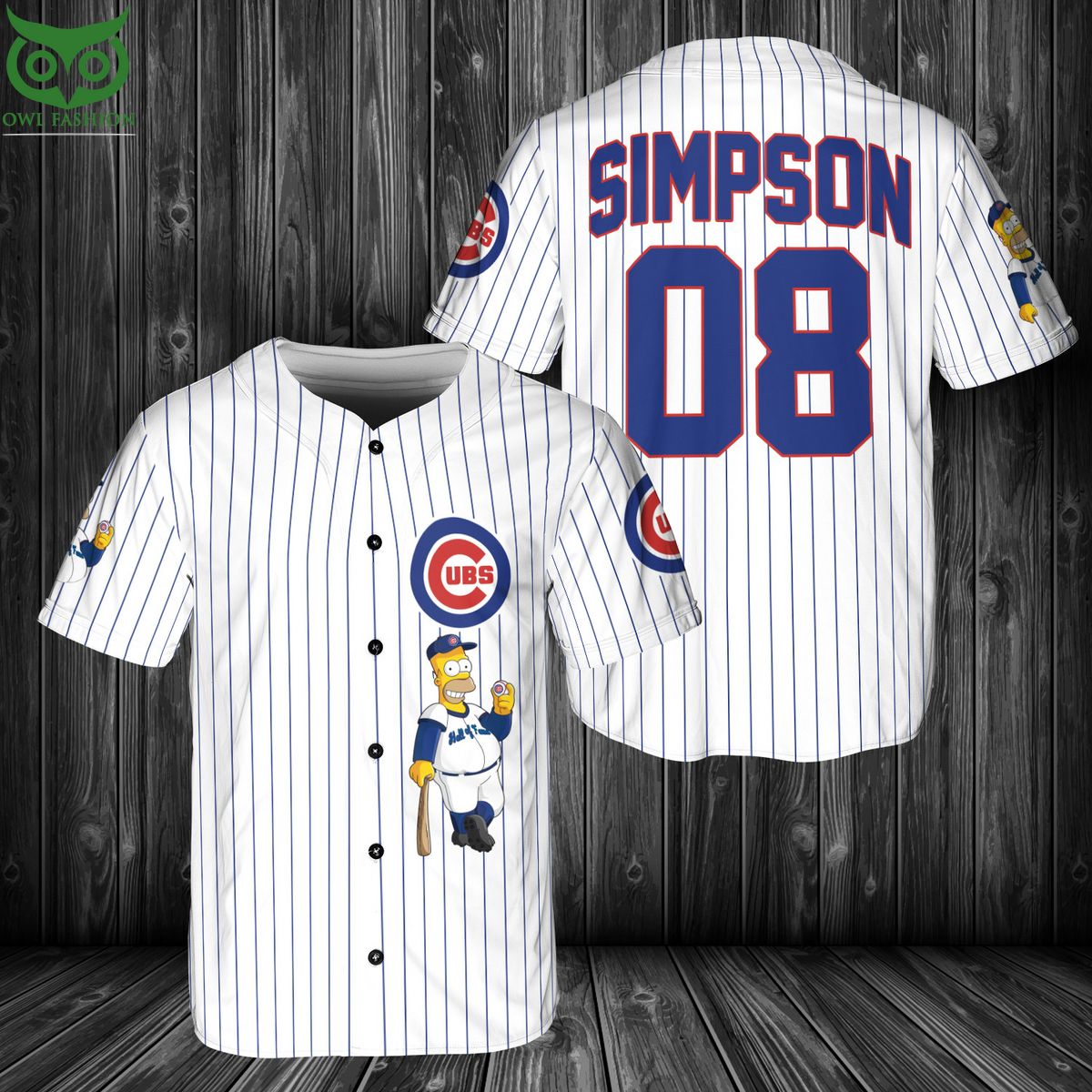 Chicago Cubs MLB Simpson Baseball Jersey baseball jersey product view 1