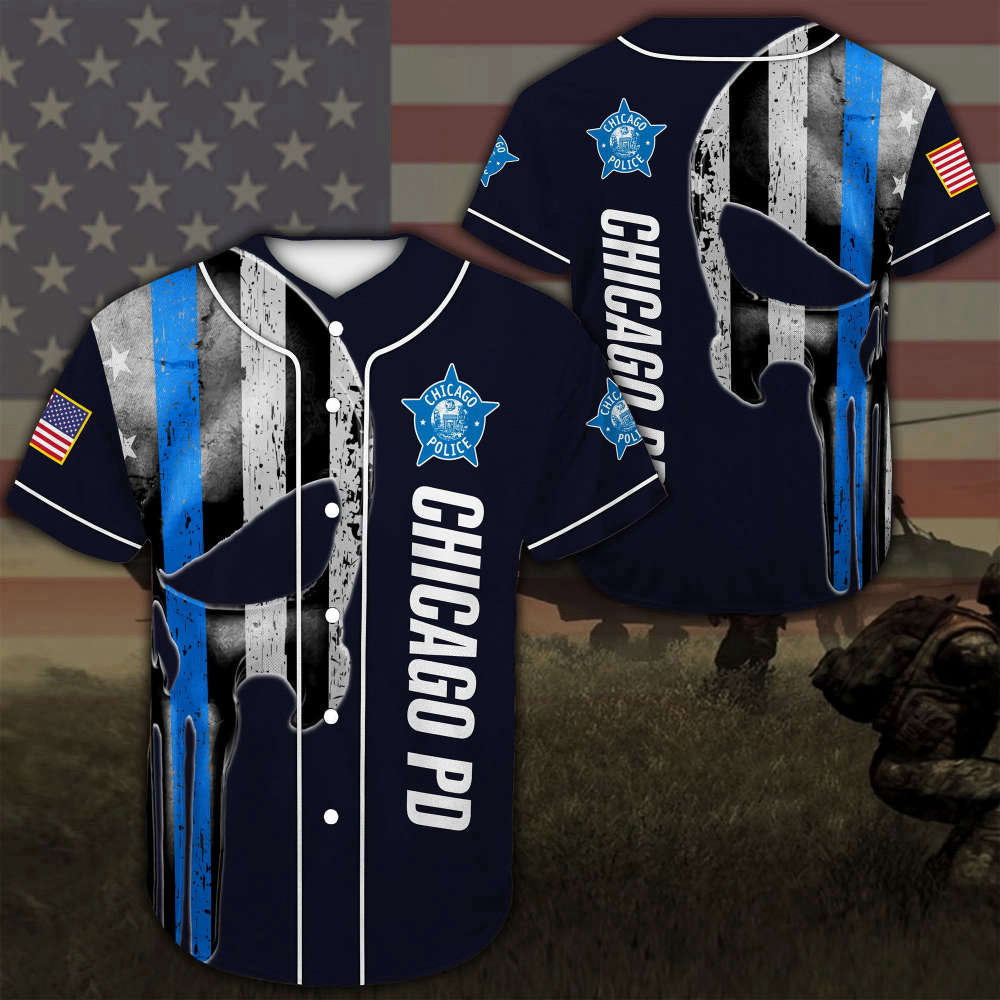 Chicago Police Department Baseball Jersey - Aopprinter baseball jersey product view 2