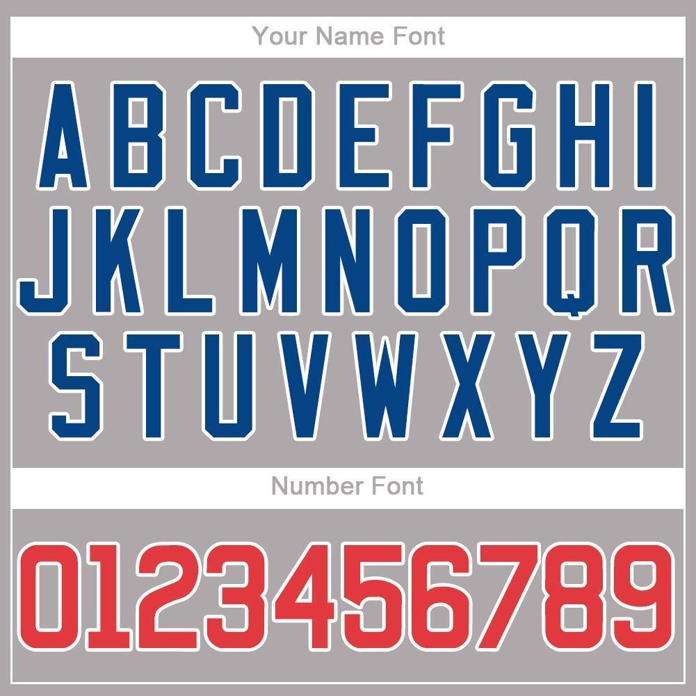 Custom Gray Red-Royal Baseball Jersey baseball jersey product view 5