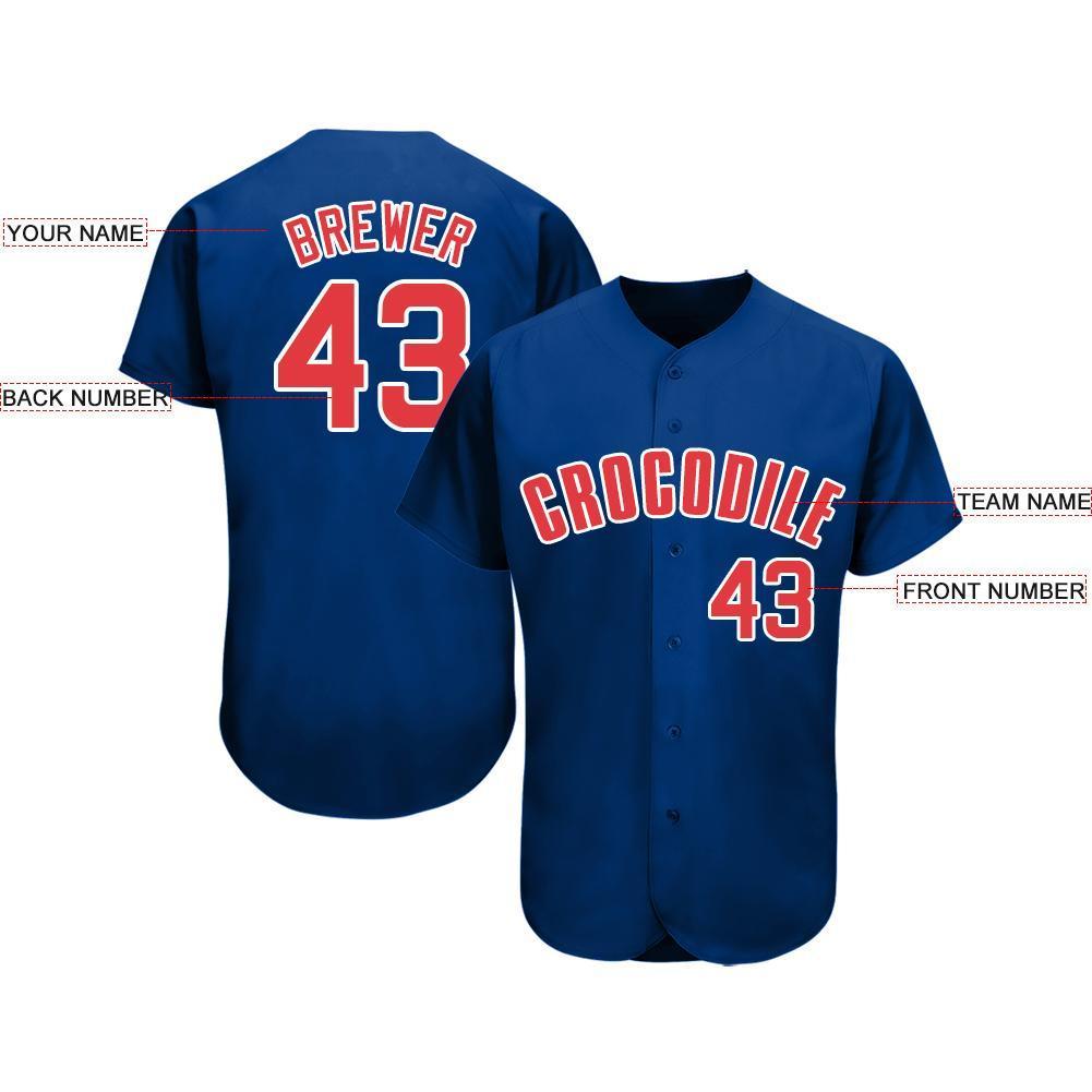 Custom Royal Red-White Baseball Jersey baseball jersey product view 3