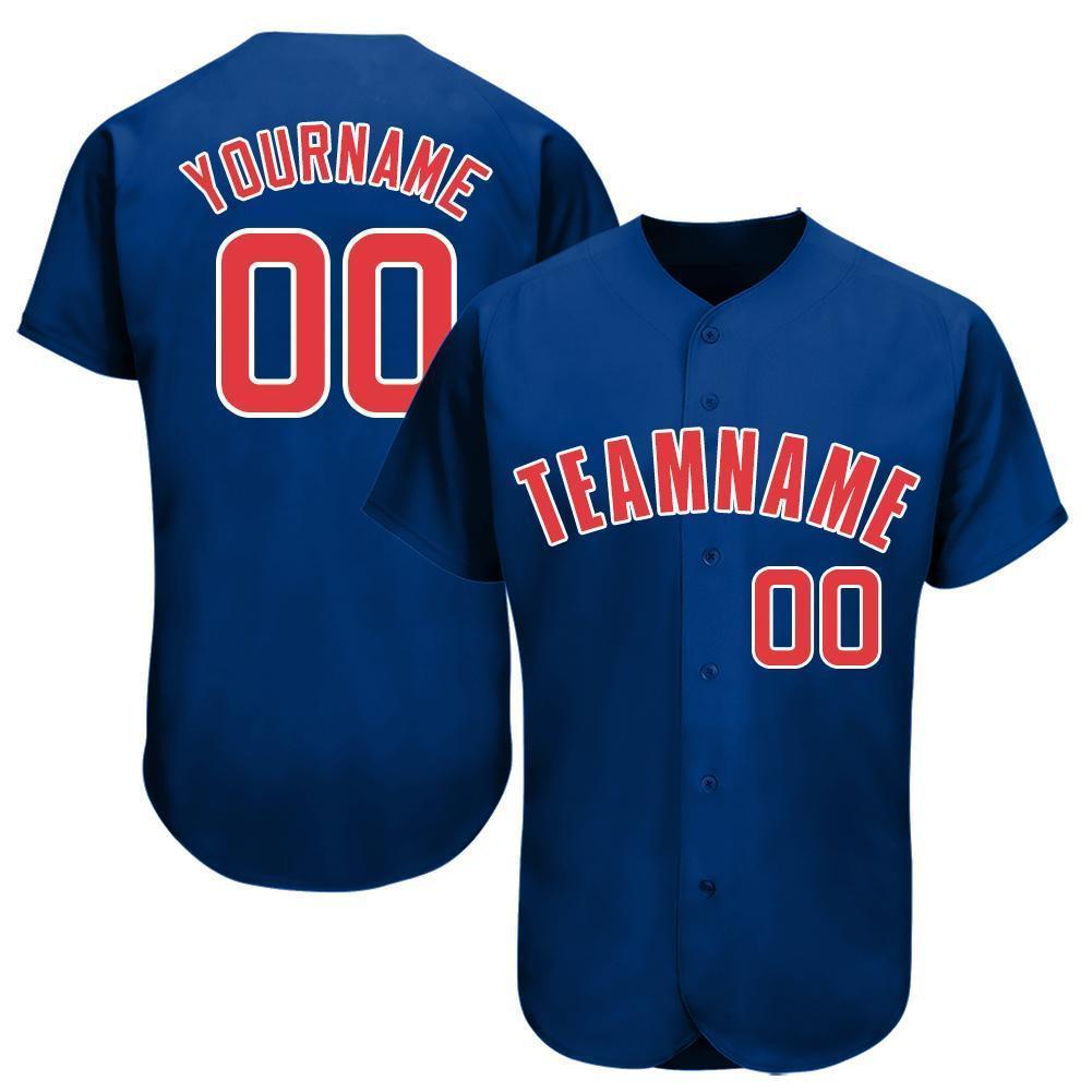 Custom Royal Red-White Baseball Jersey baseball jersey product view 1