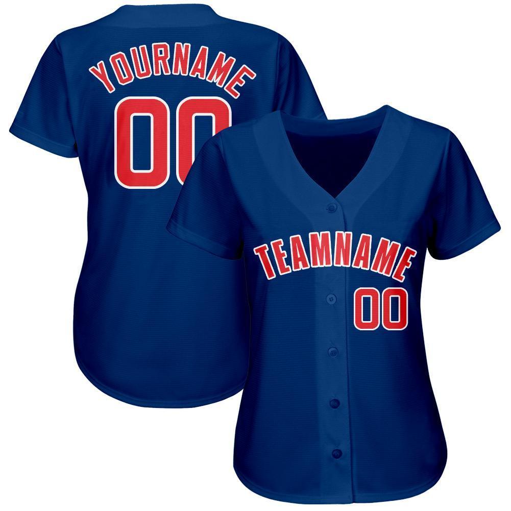 Custom Royal Red-White Baseball Jersey baseball jersey product view 2