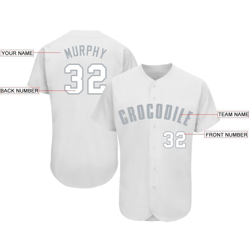 Custom White Gray Baseball Jersey baseball jersey product view 3