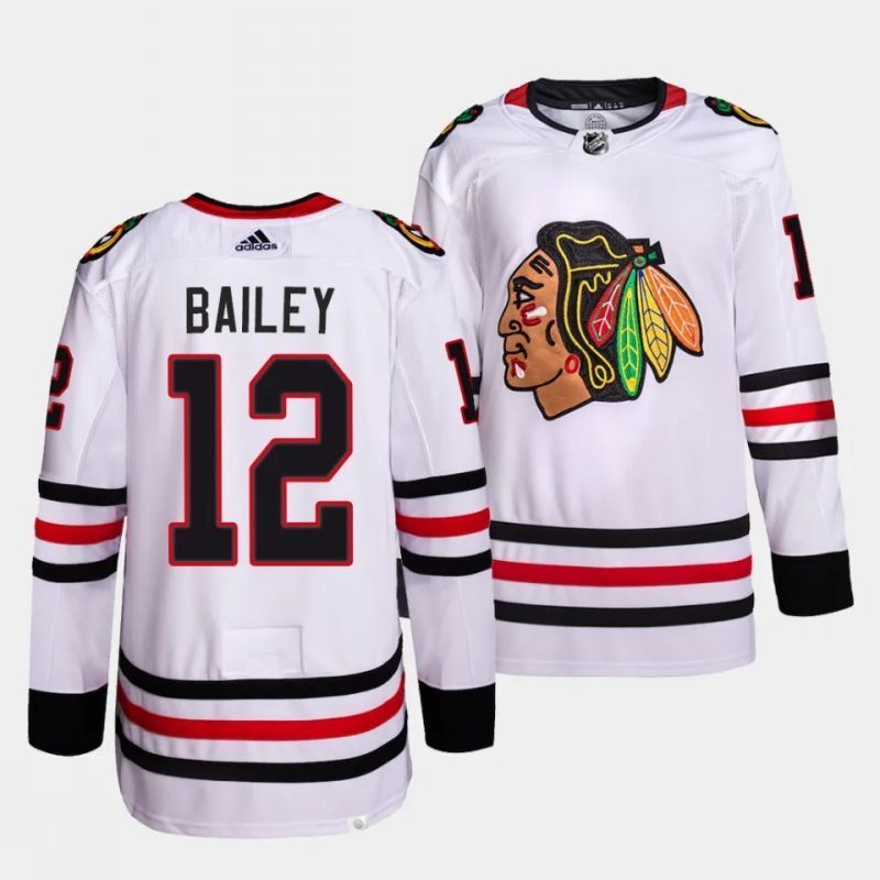 chicago blackhawks #12 josh bailey away white authentic pro jersey Hockey Jersey hockey jersey product view 1