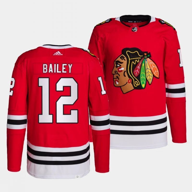 chicago blackhawks #12 josh bailey home red authentic pro jersey Hockey Jersey hockey jersey product view 1