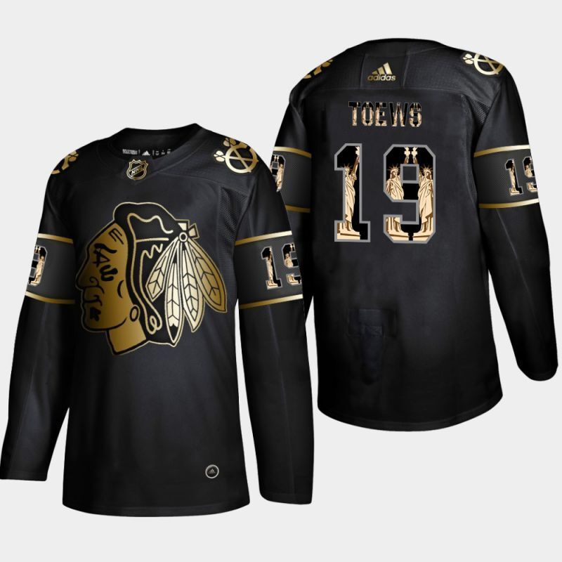 chicago blackhawks #19 jonathan toews Statue of Liberty Hockey Jersey hockey jersey product view 1