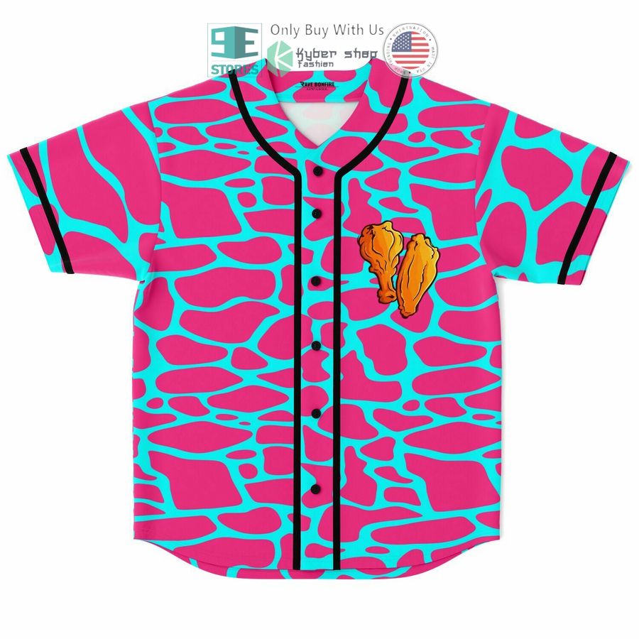 BEST Chicken Wings pink cyan Baseball Jersey baseball jersey product view 1