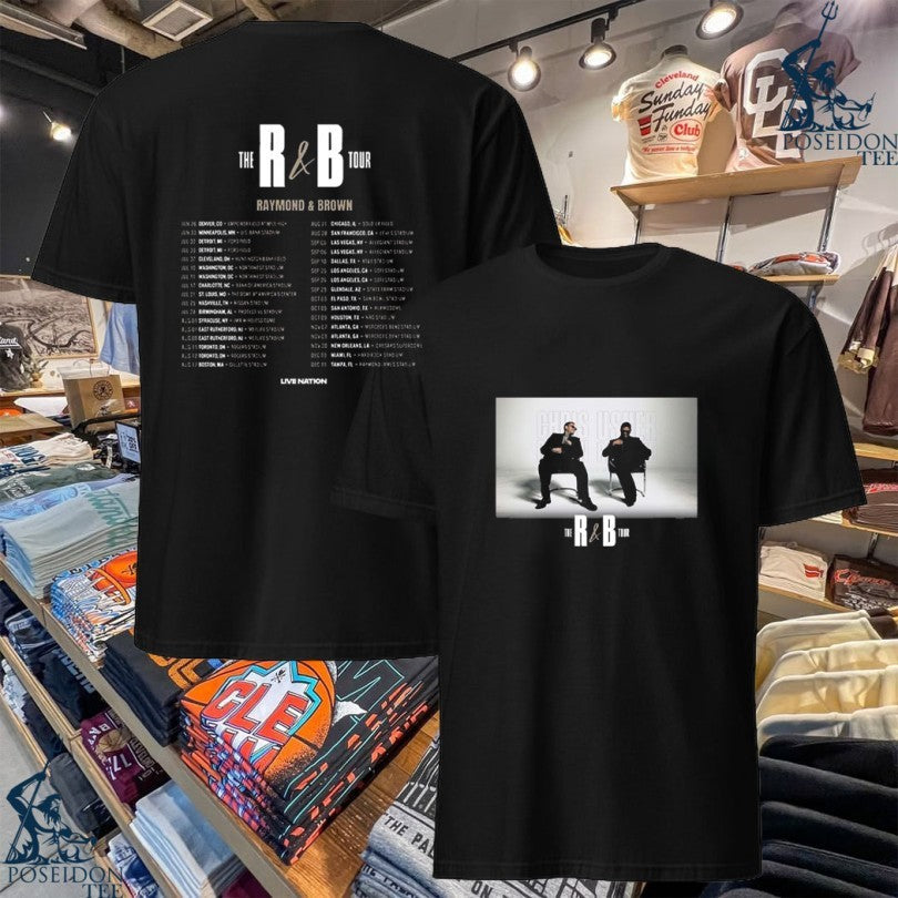 Chris Brown And Usher The R&b Tour Raymond And Brown 2026 North America Schedule T-shirt Unisex T-shirt, Sweatshirt, Hoodie, Long Sleeve Tee - T-Shirt, Sweatshirt, Hoodie