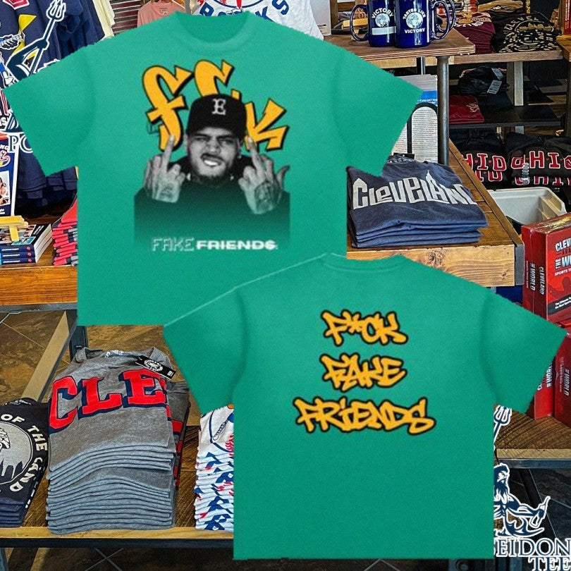 Chris Brown Fuck Fake Friends Green T-shirt Unisex T-shirt, Sweatshirt, Hoodie, Long Sleeve Tee - T-Shirt, Sweatshirt, Hoodie