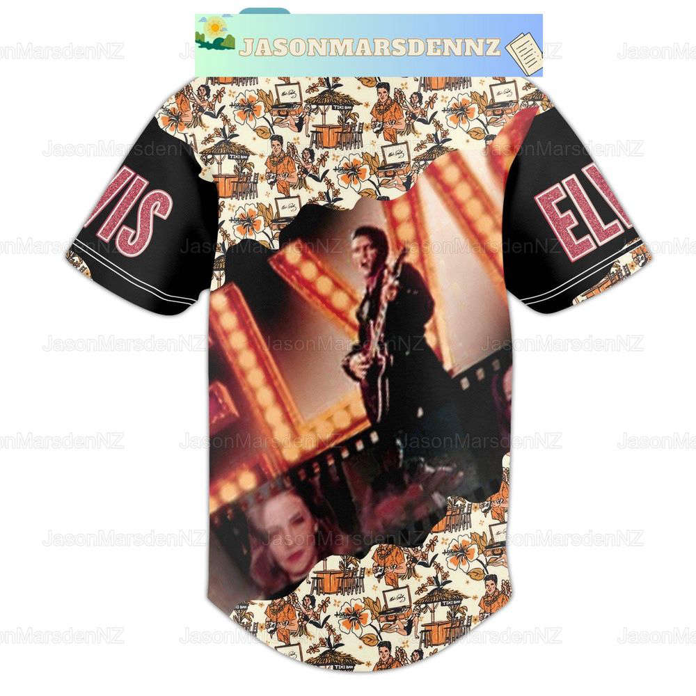 Christmas Evis Presley Baseball Jersey Shirt, Elvis Presley Jersey Shirt - lylyprint.com baseball jersey product view 3