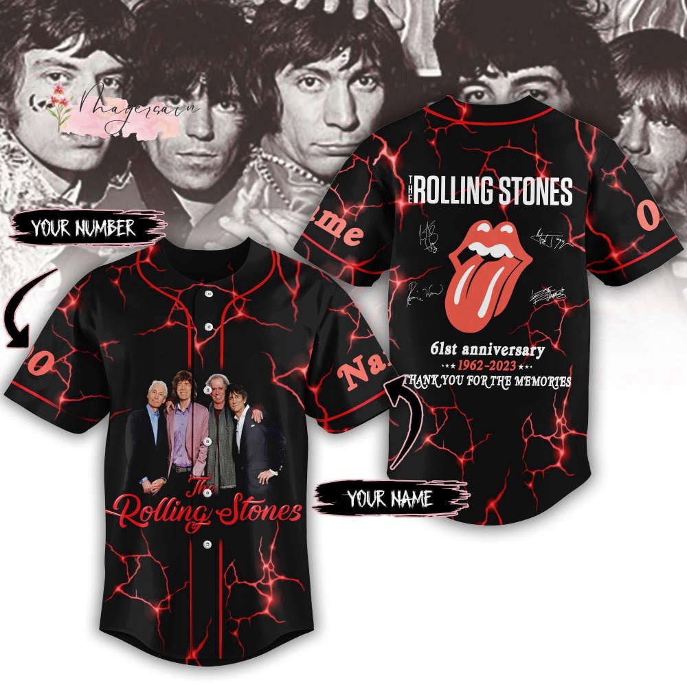 Christmas Stones Script Tongue Baseball Jersey Shirt, Rock And Roll Baseball Jersey, Rolling Jersey Shirt, Music Lover Baseball Shirt - Aopprinter baseball jersey product view 1