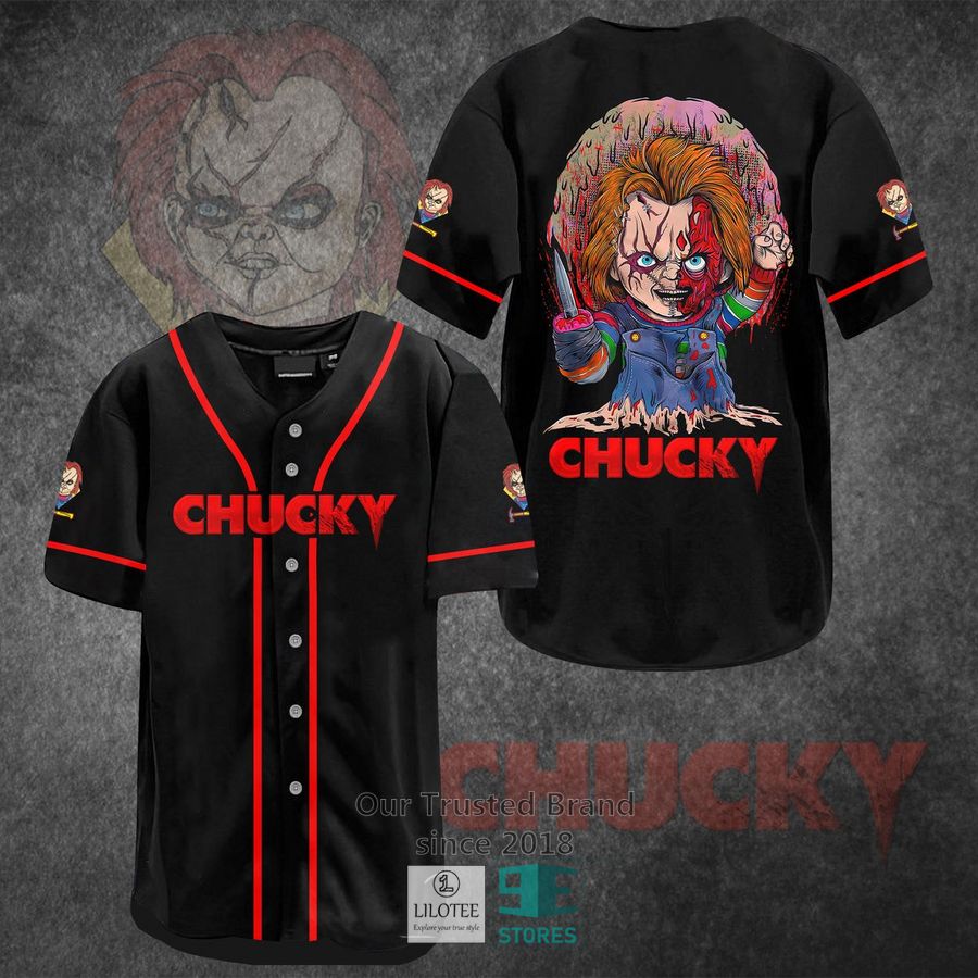 Chucky Horror Movie Baseball Jersey baseball jersey product view 1