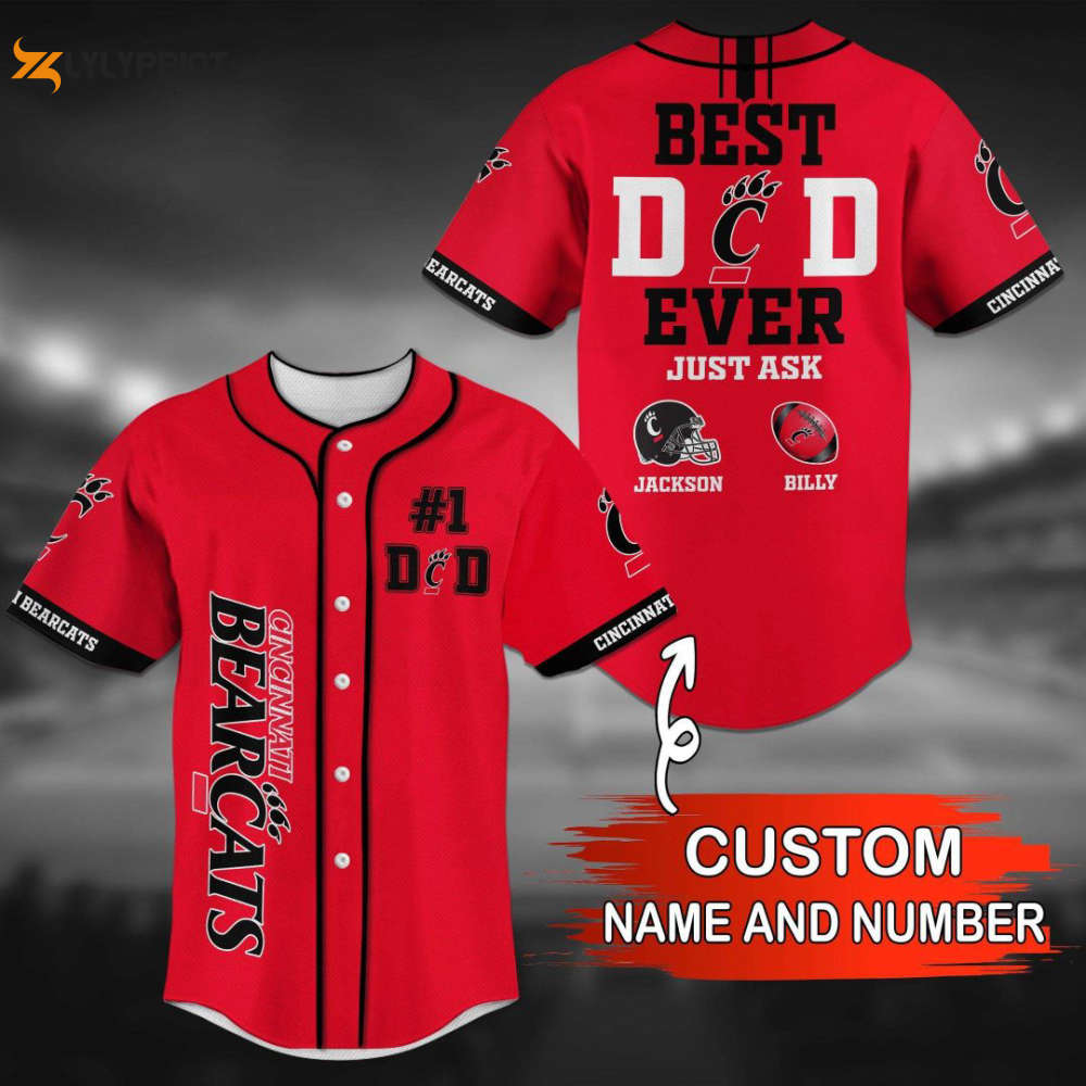 Cincinnati Bearcats Personalized Baseball Jersey BJ0278 - lylyprint.com baseball jersey product view 1
