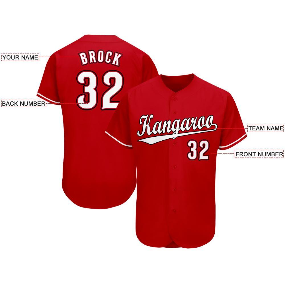 Custom Red White-Black Baseball Jersey baseball jersey product view 4