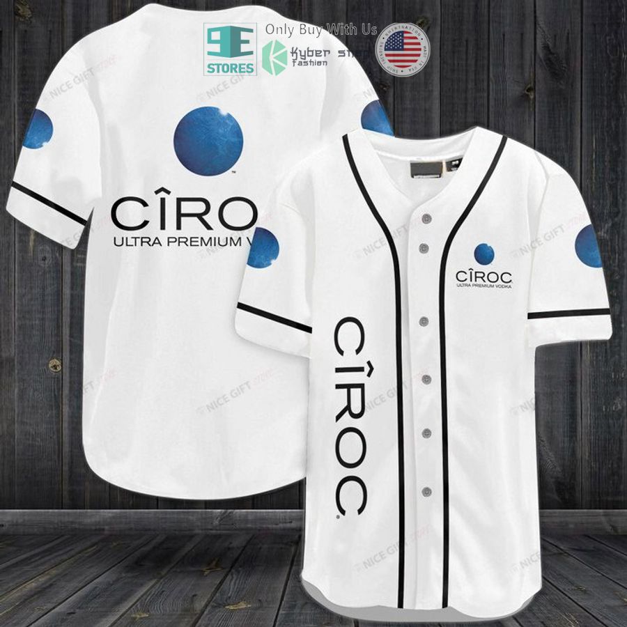 BEST Ciroc Premium Vodka logo white Baseball Jersey baseball jersey product view 1