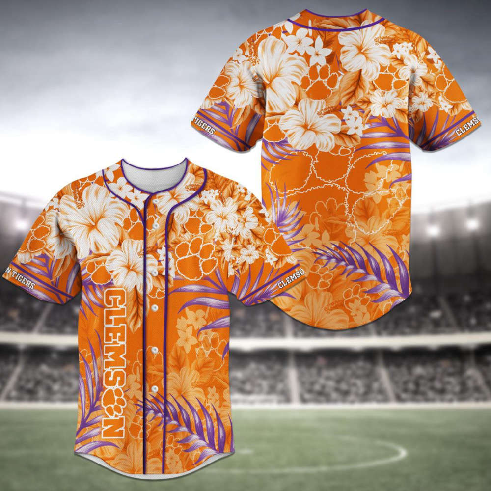 Clemson Tigers Baseball Jersey Personalized 2023 BJ0206 - lylyprint.com baseball jersey product view 2