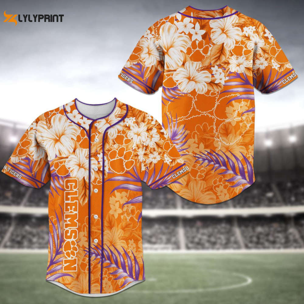 Clemson Tigers Baseball Jersey Personalized 2023 BJ0206 - lylyprint.com baseball jersey product view 1