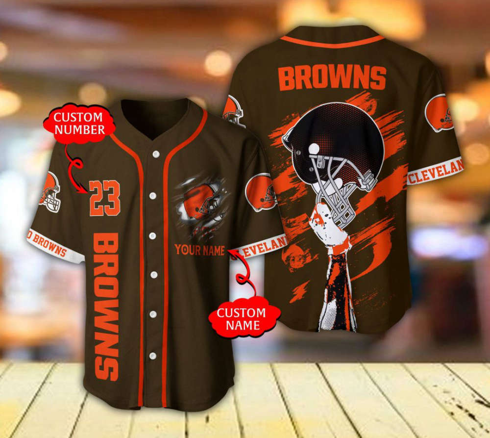 Cleveland Browns Baseball Jersey Personalized Gift For Men Women - lylyprint.com baseball jersey product view 2