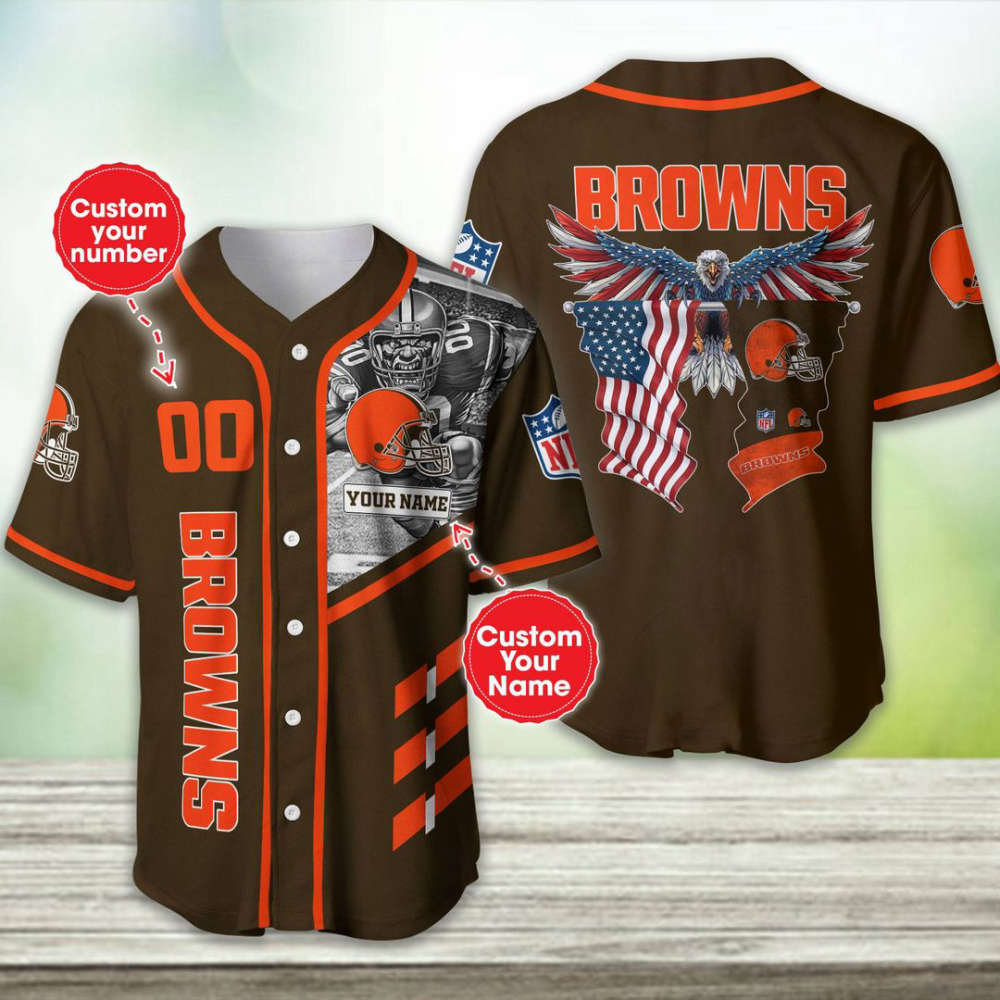 Cleveland Browns Personalized Baseball Jersey Gift For Men Women - lylyprint.com baseball jersey product view 2