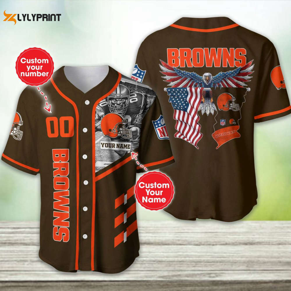 Cleveland Browns Personalized Baseball Jersey Gift For Men Women - lylyprint.com baseball jersey product view 1