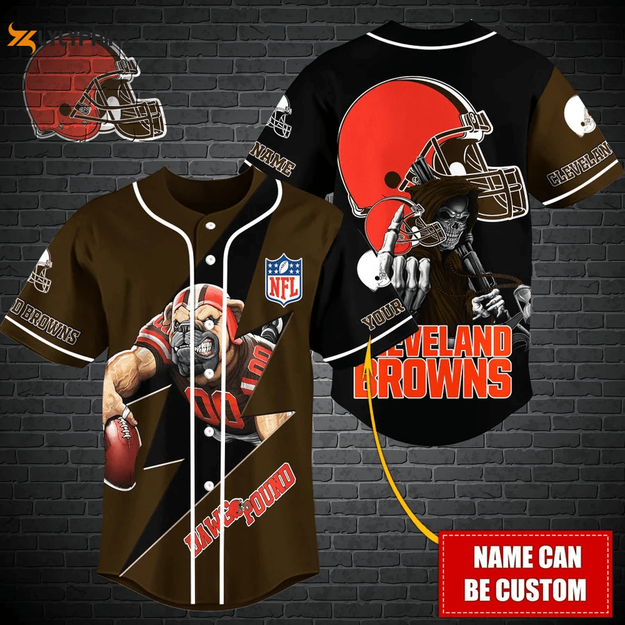 Cleveland Browns Personalized Baseball Jersey Gift for Men Dad - lylyprint.com baseball jersey product view 1