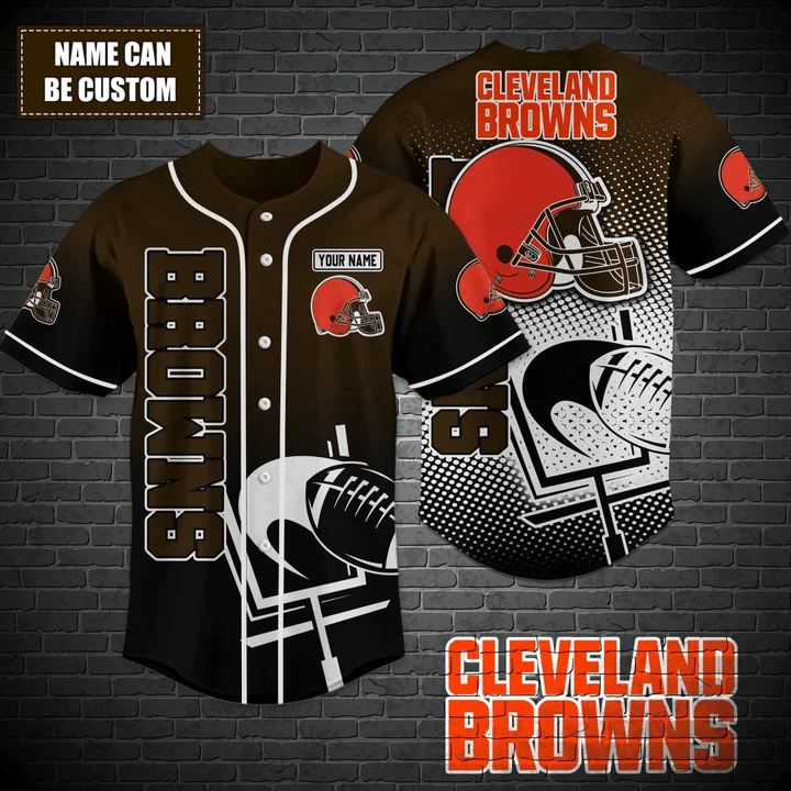Cleveland Browns Personalized Baseball Jersey Fan Gifts - lylyprint.com baseball jersey product view 2