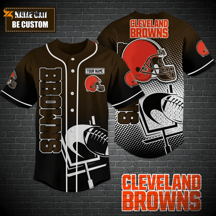Cleveland Browns Personalized Baseball Jersey Fan Gifts - lylyprint.com baseball jersey product view 1