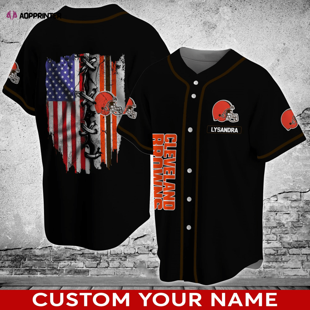 Cleveland Browns Personalized Baseball Jersey Shirt FVJ - Aopprinter baseball jersey product view 1