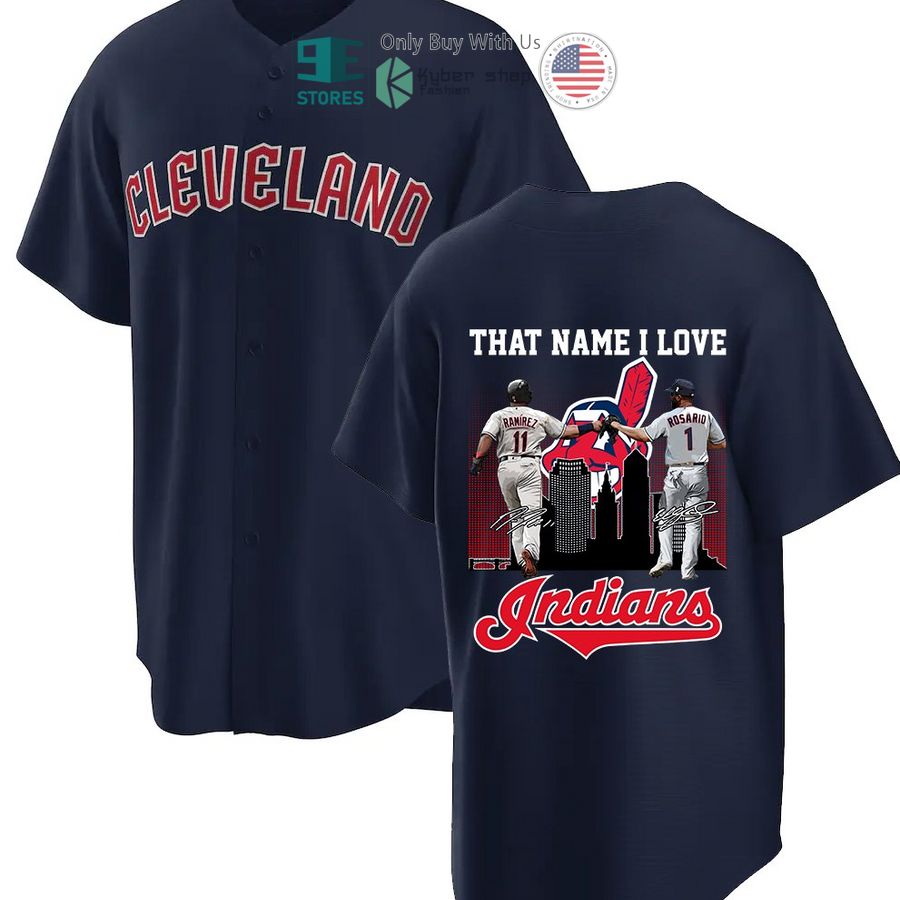 BEST Cleveland Indians That Name I Love dark blue Baseball Jersey baseball jersey product view 1