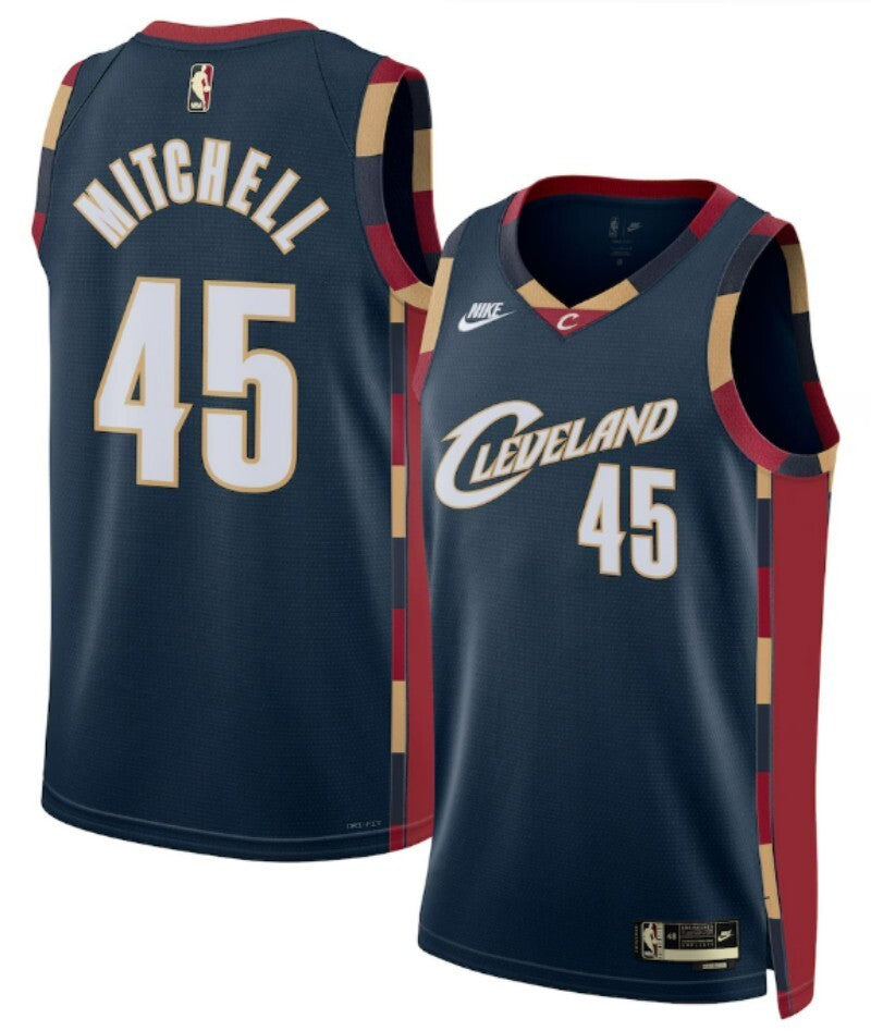 cleveland cavaliers #45 donovan mitchell unisex swingman jersey - classic edition - navy Basketball Jersey basketball jersey product view 1