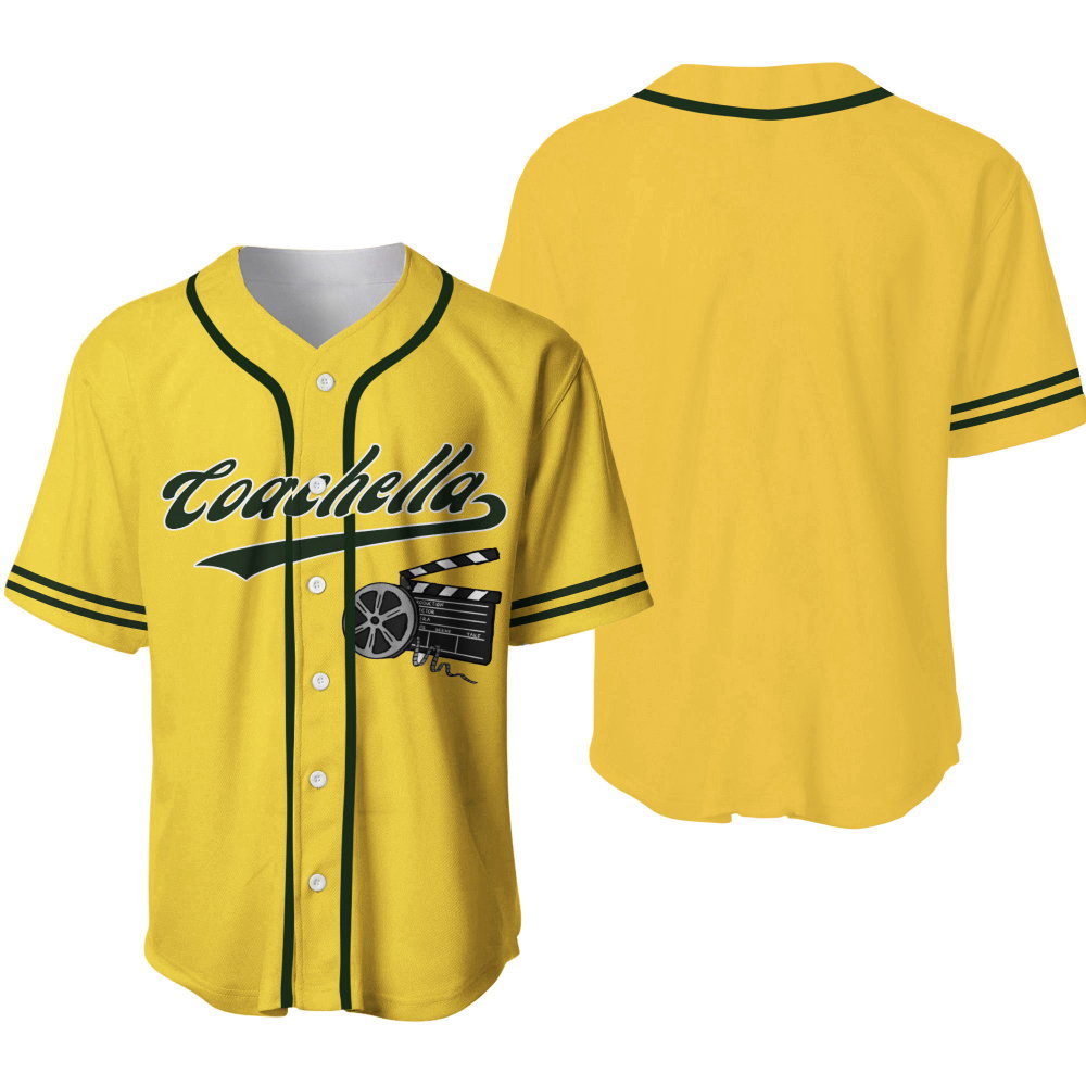 Coachella Film Logo Baseball Jersey: Trendy Music Lovers Apparel baseball jersey product view 2