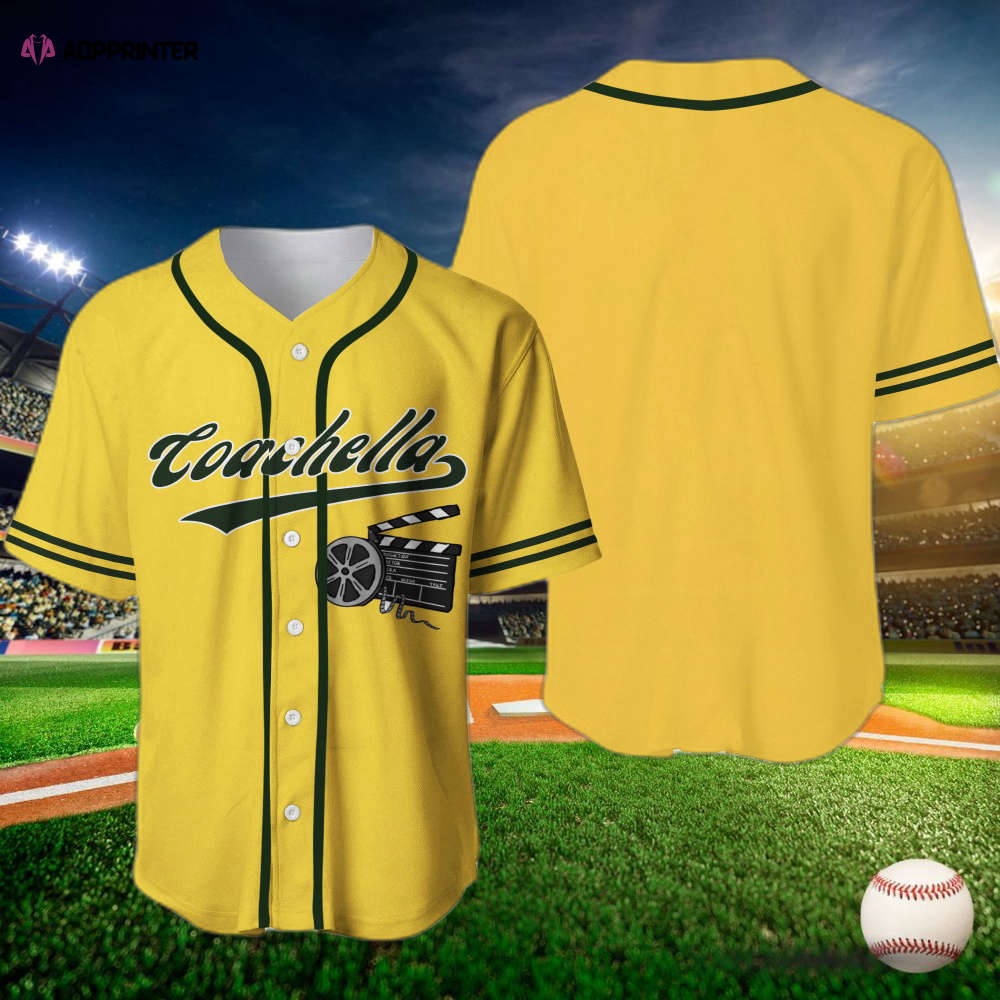Coachella Film Logo Baseball Jersey: Trendy Music Lovers Apparel baseball jersey product view 1