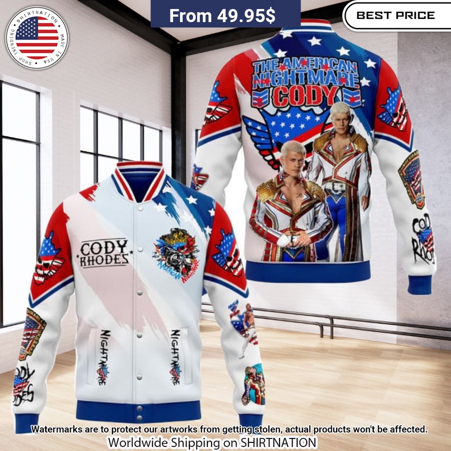 Cody Rhodes The American Nightmare Baseball Jacket baseball jersey product view 1