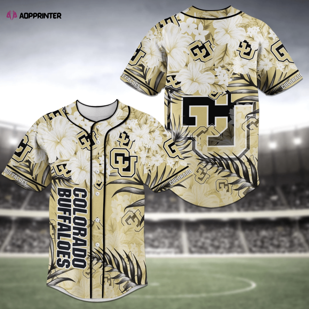 Colorado Buffaloes NCAA Baseball Jersey Shirt with Flower Design FVJ baseball jersey product view 1